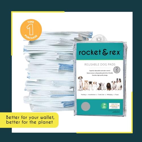 rocket & rex Premium Washable Pee Pads for Dogs Reusable Puppy Pads