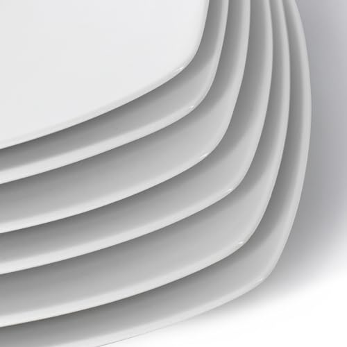 Elama Professional Kitchen 12 Piece Porcelain Dinnerware/Tableware Set (Square Dinner Plate White) by Elama - Image 5