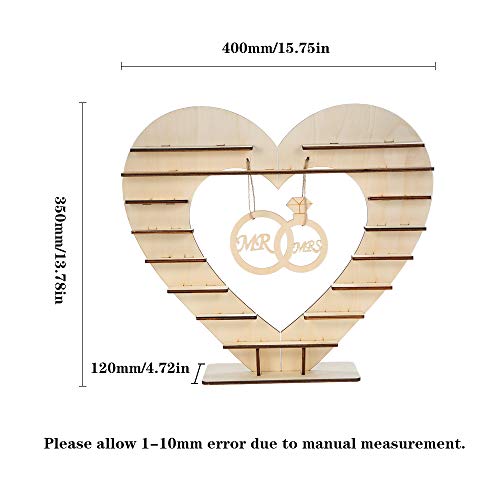 Baugger - De madeira Mr & Mrs Heart Sign Casamento Chocolate Stand Display Doces Cupcake Sobremesas