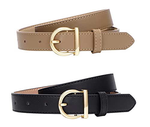 Toptim Womens Belts Stitching Leather Belt for Jeans Pants Dress