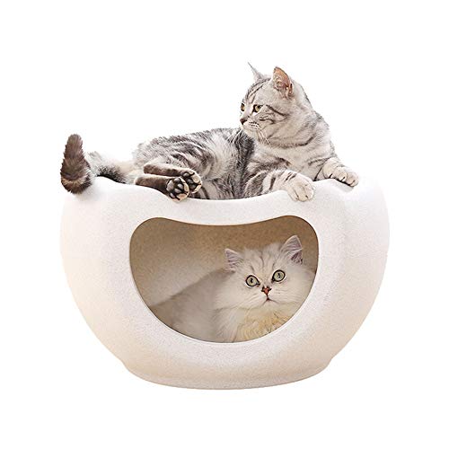 YSYDE Cat Litter Four Seasons Universal Semi Closed Summer Cat Bed House, PP Resin, People Can Also Sit on it, it S Also A Good Ornament Stool At Home