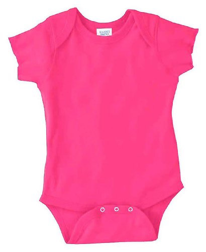 Image of RABBIT SKINS Infants'5 oz. Baby Rib Lap Shoulder Bodysuit, 12MOS, HOT Pink