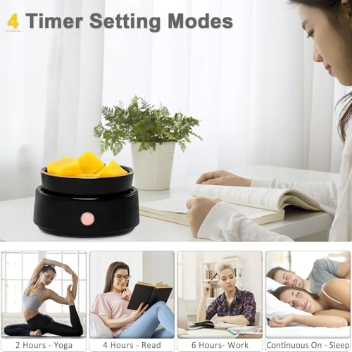 Bobolyn Candle Wax Melt Warmer with Timer Auto Shut-Off Ceramic Electric Wax Burner Melter Timer Adjust Fragrance Intensity for Scented Wax Melts Candle Jars Essential Oils Home Office Gift Decor