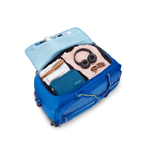 Image of Skybags Muse 46 Liters Polyester 58 cm Medium Size | Stylish Duffel Trolley Bag with Two Wheels, Two Stage Push Button | Premium Zipper, Travel Bag | 3-Year International Warranty - Unisex (Blue)