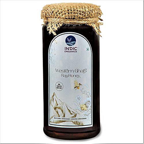 Image of Indic Organics Western Ghats Raw Wild Forest Honey | Wild-Flower, Unprocessed, Unheated & Unpasteurized | Produced by Non-Sugar Fed Bees, 650 gm (Wild Forest, 650 Gm)