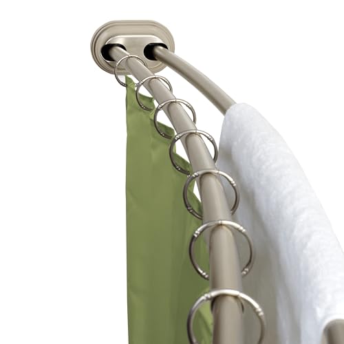 Zenna Home Rustproof Double Curved Shower Curtain Rod, No Drill