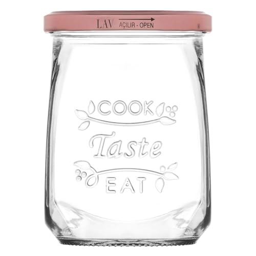 Hakan Tasty Mason Jar with Lid, Clear Glass Canning Jar, 18 oz Wide Mouth Jar with Lids, Clear Glass Jar for Kitchen, Food Storage, Decorative Healthy Glass Kitchenware, 1 Pack, 550 cc