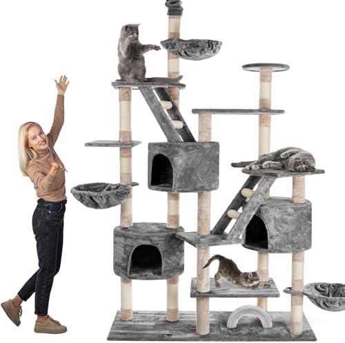 HAPPYPET Cat Scratching Post Ceiling Height 260 cm High Climbing ...