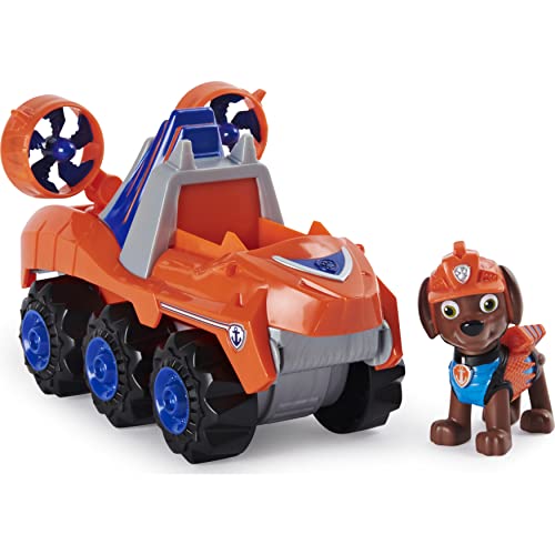LA PAT' PATROUILLE - VÉHICULE + FIGURINE ZUMA DINO RESCUE - Véhicule Avec 1 Figurine Et 1 Dinosaure Mystère À Collectionner Pat' Patrouille - Paw Patrol - 6059524 - Jouet Enfant 3 Ans et +