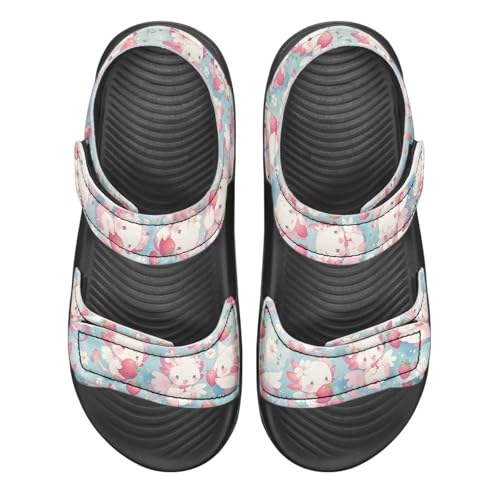 Little Girls' Double Hook and Loop Sandals with Print, Stable, Anti-Slip, Comfort, for School, Playground, Beach2