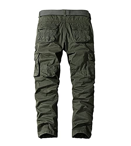 Mens Multi Pockets Cargo Pants Hiking Combat Work Outdoor Trousers Casual Slim Straight Fit Sweatpants2