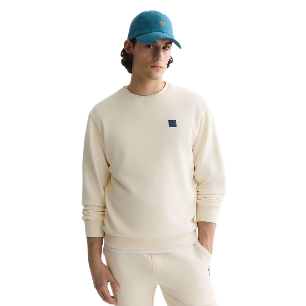Scotch & Soda Herren Essential Badge Logo Crewneck Sweatshirt Sweatshirt