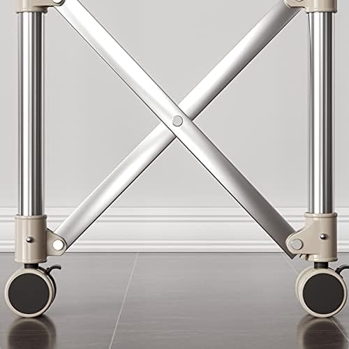 Foldable Clothes Drying Rack Stainless Steel Laundry Drying Rack, Movable Drying Rack with 6 Castors, Extendable Clothing Dryer Rack, with Large Spacing for Drying, with Sock Tray Holder