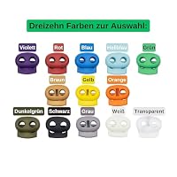 Kordel Stopper Set, 2-Loch, 26 Stück, 13 Farben Mix, für bis Ø 4 mm Kordeln, Band Klemme Bekleidung, Rucksack, Gummikordel Stopper, Schnellverschluss Schnürsenkel, Schnur Rutsche, Tanka Kordelstopper – Ansicht 5