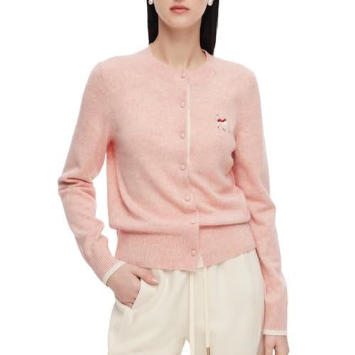 Image of GOELIA Women Wool Blend Lightweight Cardigan Sweaters 2026 Spring Business Casual Solid Long Sleeve Knitted Cardigan Top