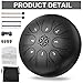 PUJONI Steel Tongue Drum Percussion: 6 Inch 8 Notes Musical Instruments, Music Gifts for Family Friends (Black)