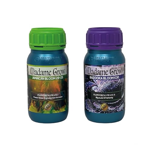 MADAME GROW – Fertilizantes orgánicos – Fertilizantes de floración – PK Floración y Engorde de Cogollos – Grandes Cogollos – Flower Kit 2 Pack- 2x250ml