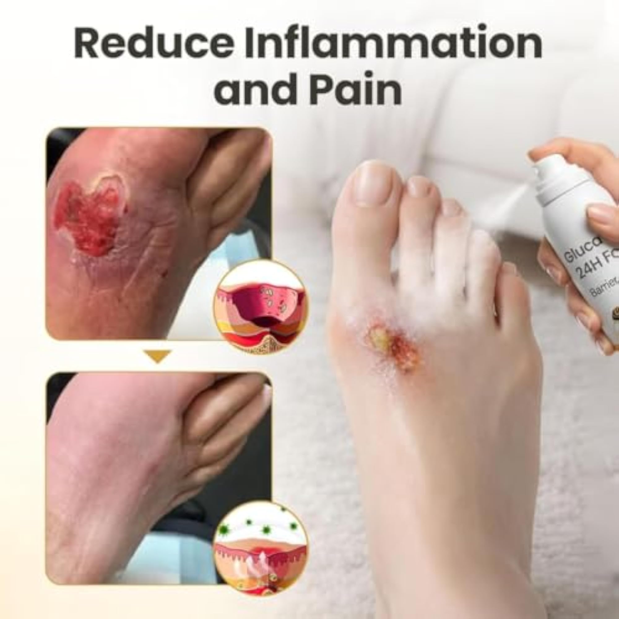 Glucaveil 24H Foot Barrier Spray, Bee Venom Foot Care