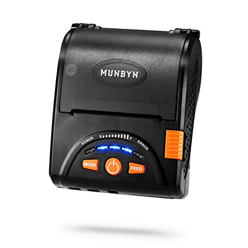 Mobile Thermal Receipt Printer Bluetooth MUNBYN 58mm Printer for Android iPhone iPad with Leather Belt and Rechargeable Battery ESC/POS