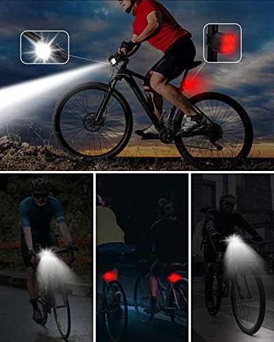 Victoper Bike Lights Front And Back, USB Rechargeable Bicycle Lights Waterproof Mountain Bike Lights 6 Modes Safety & Easy Mount Led Cycle Lights Front Light & Rear Bike Lights Set Fit All Bikes