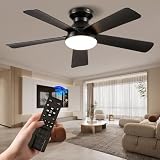 Ventilador de techo con luz de 42inch/106cm, Ventiladores de techo con luces con luz y control remoto,6 Velocidades, 3CCT,...