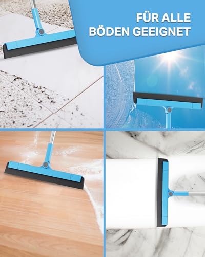 NAVIRA I Verstellbarer Wasserschieber (62 cm - 154 cm) I Ideal als Abzieher und Bodenabzieher alle Oberflächen I Beweglichkeit durch 180° Wischkopf I Extra langlebiger Wasserabzieher