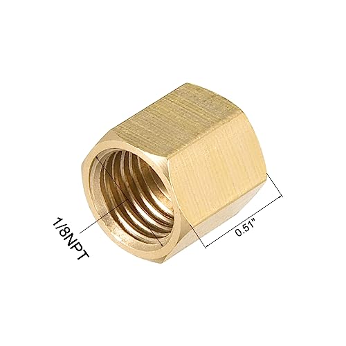 Tapón de latón de 1/8 uxcell con cabezal hexagonal para tuberías G 3