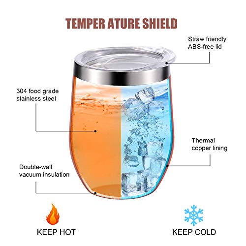 image for Zonegrace 4 pack 12 oz Stainless Steel Stemless Wine Glass Tumbler Dou