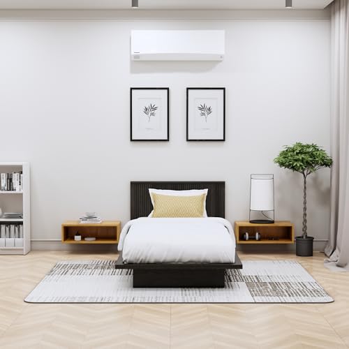Image of Bniture Modern Low Height Single Size Bed Without Storage | Engineered Wood Platform Bed Designer Headboard | Bed King Size Wooden Cot Double Bed for Bedroom 3 Year Warranty (Flower Wenge)