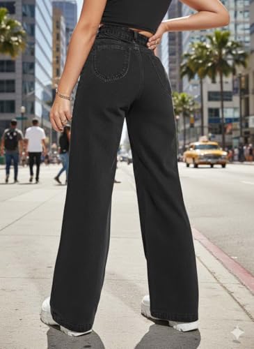 Image of KOTTY Womens High Waist Flared Fit Ankle Length Clean Look Denim Jeans