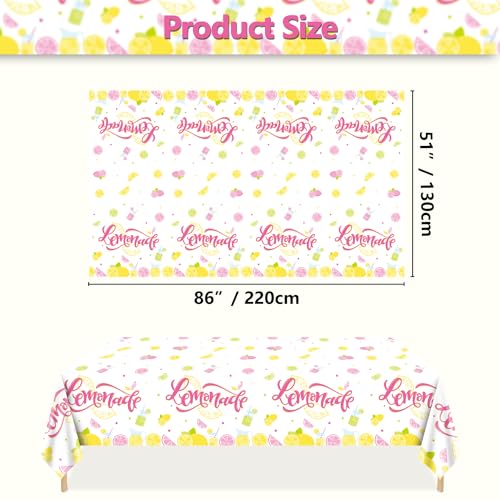 4Pcs Zitrone Party Tischdecke, gelbe Tischdecke Kunststoff, rechteckige Limonade Stand Zubehör für Kinder Geburtstag Baby Dusche Sommer… – Ansicht 2