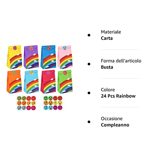 Dekewe 24 Pezzi Sacchetti Regalo di Carta