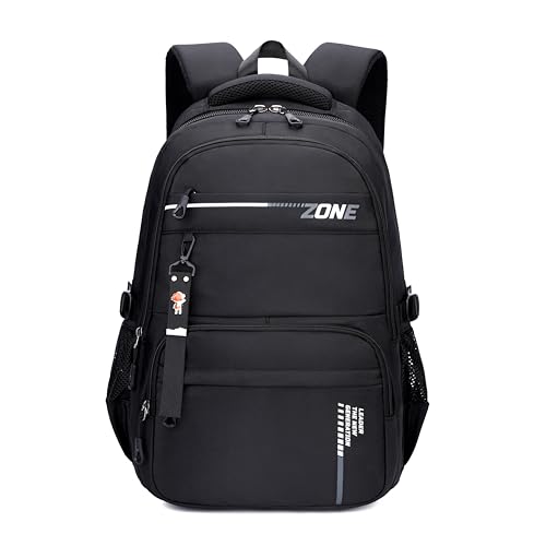 Mochila de cor lisa para meninos e estudantes do ensino médio, leve, impermeável para adolescentes,