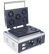 Donut Maker 1500W Donut Waffle Baking Machine Commercial Set 5 Dounts Maker Waffle Maker Non Stic...