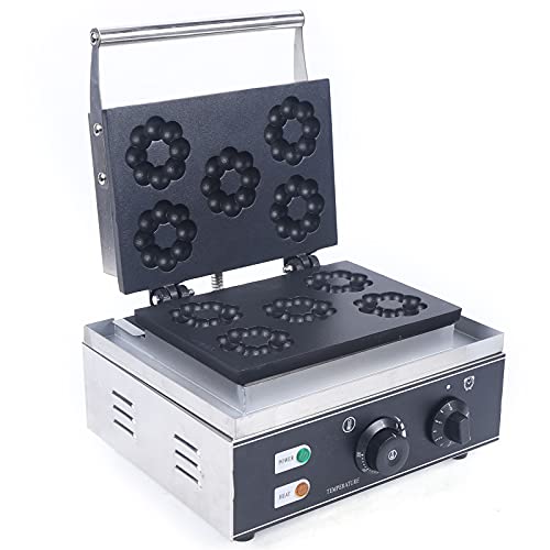 Kommerziell Donut Waffeleisen 1500W Waffle Blume Maker Waffle Pflaumenblüte Machine für 5 Waffle, Antihaftbeschichtete…