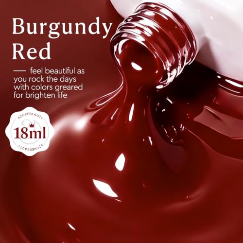 Image of AZUREBEAUTY 18ML Burgundy Red Gel Nail Polish