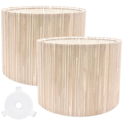Antrader Lamp Shade Rustic Rattan Lampshades for Table & Floor Lamp, 13