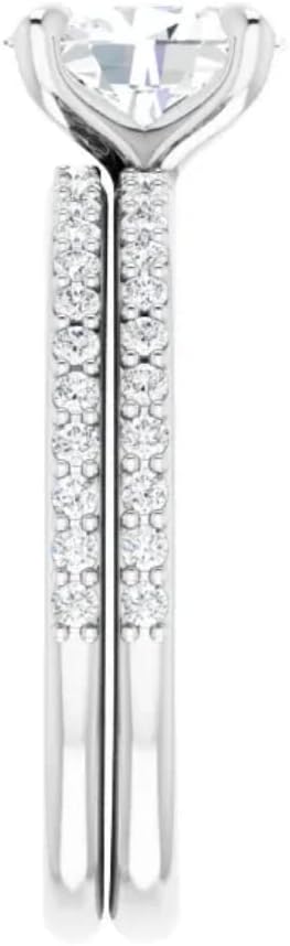 1/2/3 CT Stone Moissanite Engagement Ring Set | Bridal Ring Set | Wedding Sets | Rings for Women | Handmade Solitaire Anniversary Promise Gifts Her