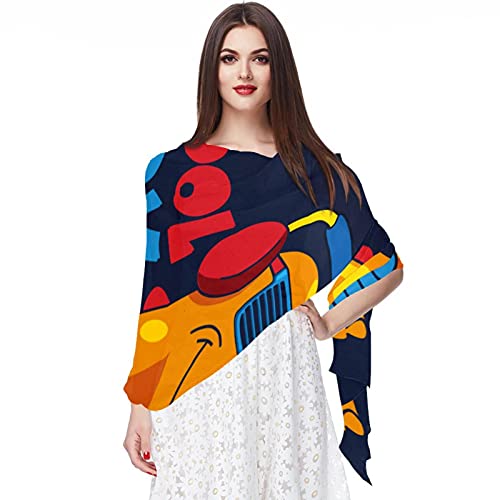 Écharpe de surf en mousseline femme motif dinosaure multicolore