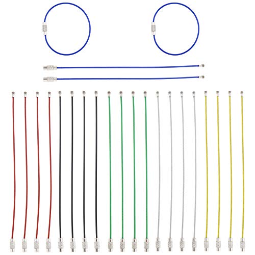 Preisvergleich Produktbild OTOTEC Schlüsselhalter 24 Stück Kabeldraht Schlüsselanhänger Edelstahl 1,5 mm Durchmesser Draht Kabelring silberfarben / mehrfarbig zur Auswahl, mehrfarbig