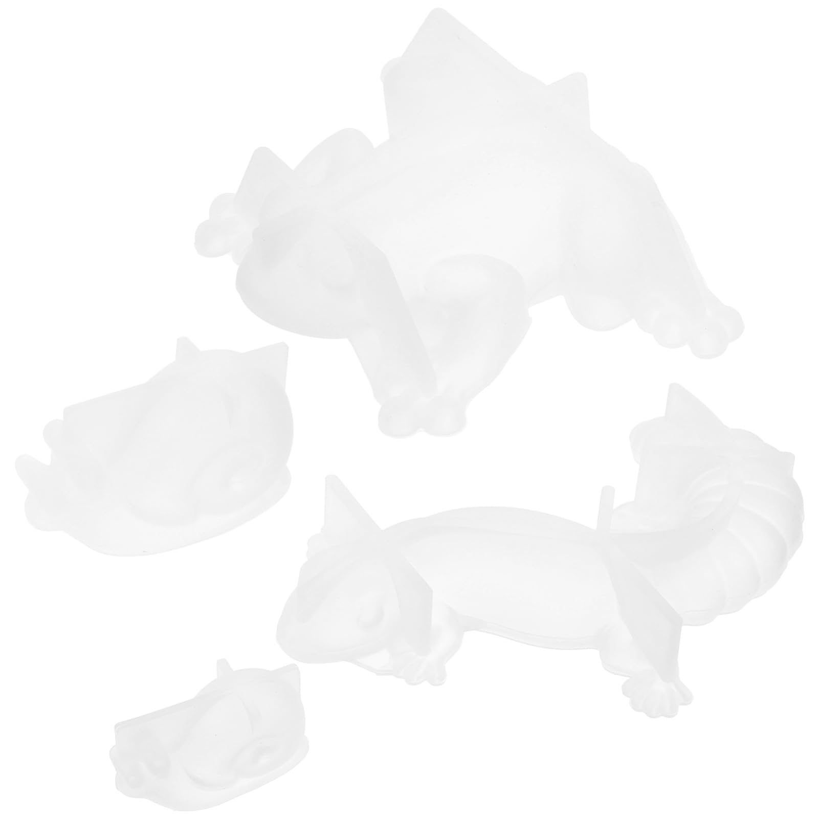 3 Ensembles Moule D'ornement Animal Sucettes Réutilisable Moule À Pâtisserie Carré Coeur Trousses Grenouille Moules À Collations Aux Fruits Décor Gel De Silice 4 Pièces * 3
