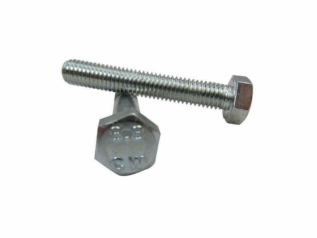 M8 x 60 Part Threaded High Tensile 8.8 Zinc Bolts - Pack of 10 with Nyloc Nuts and Washers - Shear Bolts