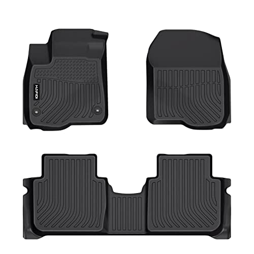 Hafidi Floor Mats Custom For Honda Cr-V 2023& Honda Cr-V Hybrid 2023 All Weather Protection Tpe Heavy Duty Non-Slip Automotive Floor Liners Fits Front& 2Nd Row Full Set Crv Accessories, Black #TOP4