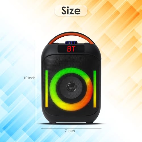 Image of Krisons Krx-Boom 35W Multi-Media Bluetooth Party Speaker with Wireless Mic for Karaoke,2400 MAH Battery, Digital Display,RGB Lights, USB, SD Card, FM Radio,Auto TWS Function