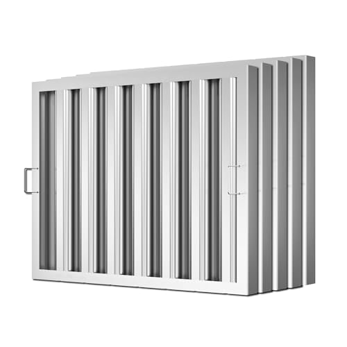 Stainless Steel Commercial Kitchen Hood Filter 24.5W x 19.5H Inch Range Hood Baffle for Grease Rated...