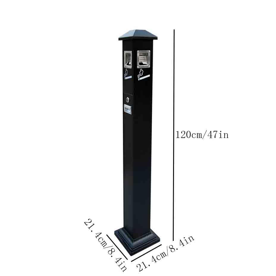 Cendrier exterieur acier inoxydable, poubelle a cendres verticale - 2