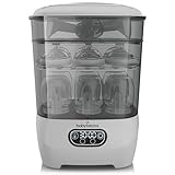 Baby Brezza Bottle Sterilizer and Dryer Advanced – 33% Faster - Largest Capacity Steam Sanitizer - Universal Sterilization Machine for All Bottles + Pump Parts - HEPA Air Filter, Grey