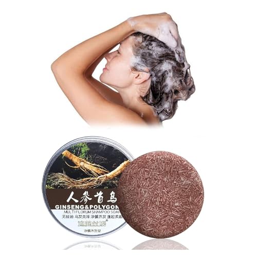 Ginseng-Shampoo-Riegel, Shouwu Kräuter-Haarshampoo-Seife, Haarreinigung, hilft Haarausfall zu stoppen, wirkt gegen Schuppen, lindert Juckreiz, Haarseife in Reisegröße for Frauen und Männer /505 ( Colo