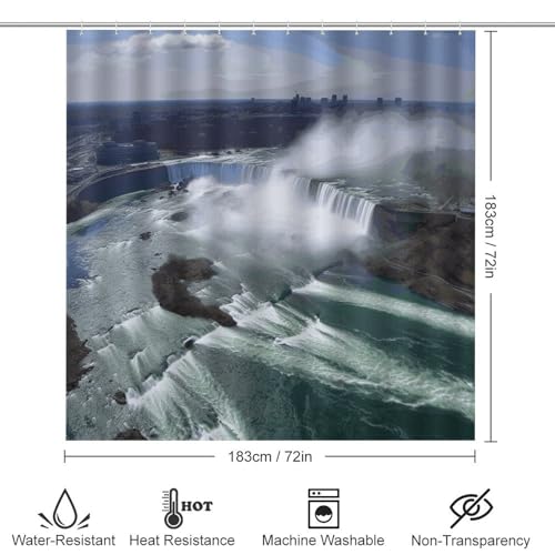 Rideau de douche Niagara Falls complet avec tapis de bain et WC