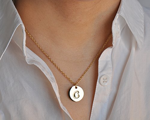 HUAN XUN Gold Silver Initial Disc Necklace Best Jewelry Gifts for Mother Personalized Letter Pendant Initial Necklaces Jewelry Gifts for Women Girls2
